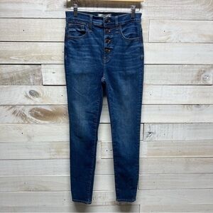Madewell Jeans Womens 26 Blue Button‎ Fly High Rise Skinny Stretch